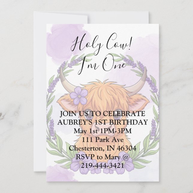 Invitación Santa Vaca soy uno (Anverso)