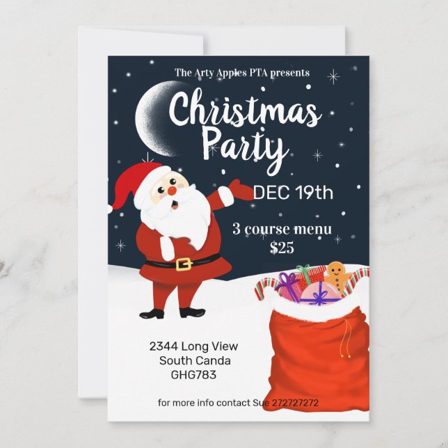 Invitación Santa venga y vea el mercado de navidades de sanat (Anverso)