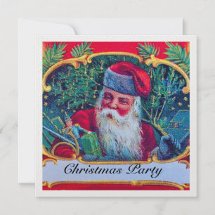 Invitación SANTA VINTAGE CHRISTMAS FIESTA ice