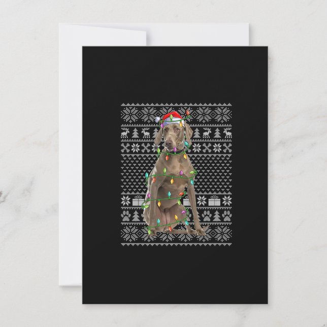 Invitación Santa Weimaraner Perro de estilo suéter feo de Nav (Anverso)