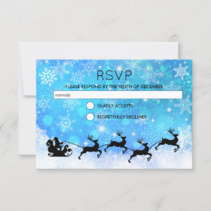 Invitación Santa y sus Navidades voladores de renos RSVP