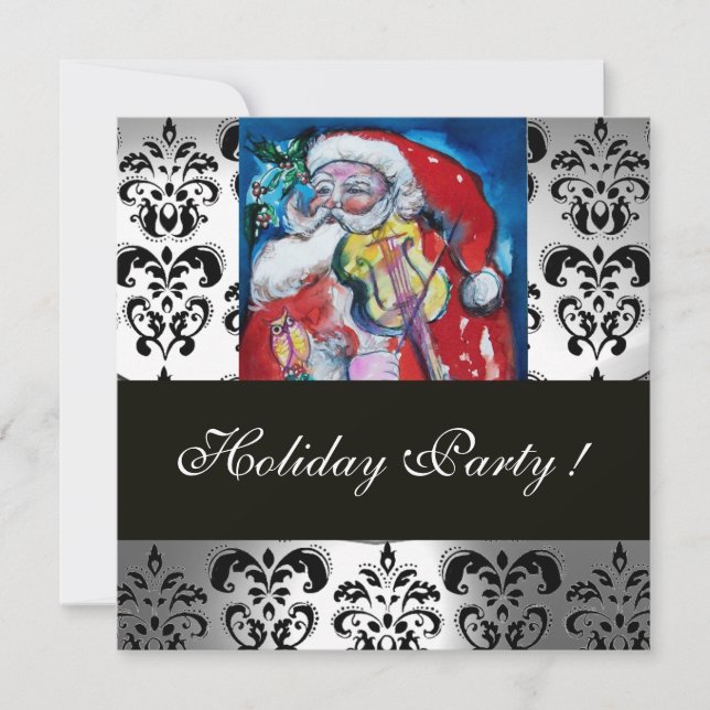 INVITACIÓN SANTA Y VIOLÍN, MONOGRAMA BLANCO NEGRO ROJO (Anverso)