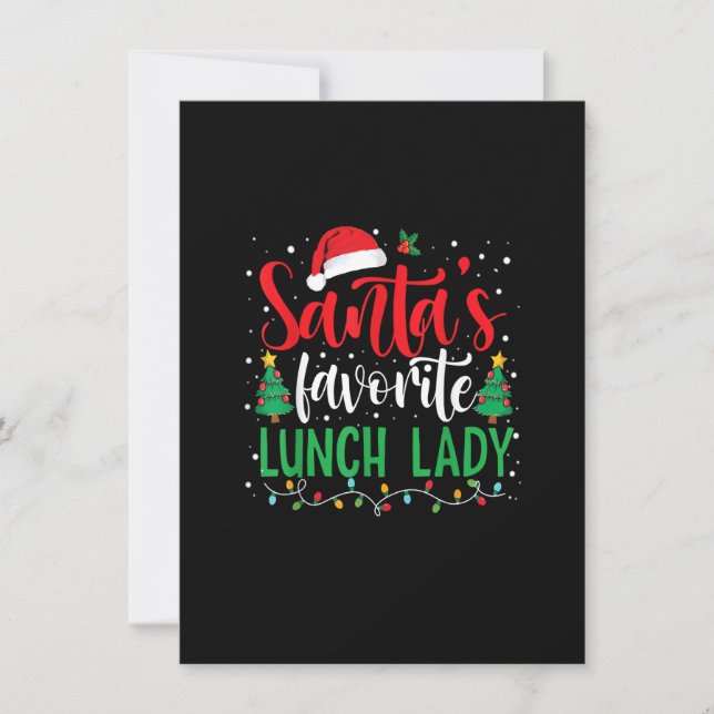 Invitación Santa's Favorite Lunch Lady Christmas Santa Hat Pa (Anverso)
