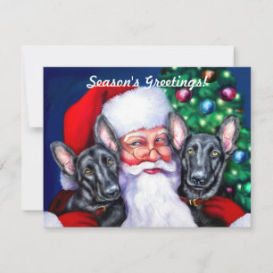 Invitación Santas German Shepherd Dogs BLK