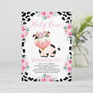 Invitación Santísima Flora de Vaca Primer Cumpleaños