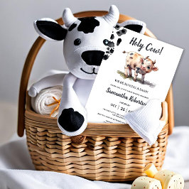 Invitación Santísima Granja Animal Tema Baby Shower