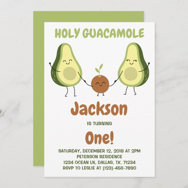 Invitación Santísima Guacamole (Anverso / Reverso)