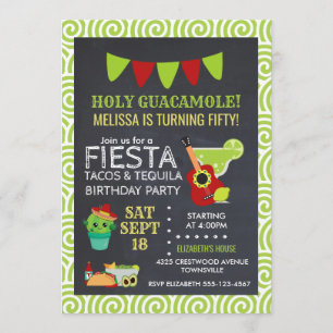 Invitación Santísima Guacamole Tacos & Tequila Partido de Cum