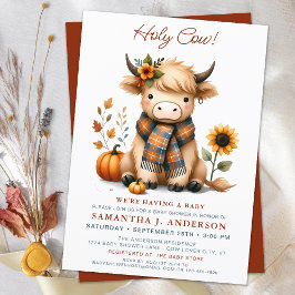Invitación Santísima vaca Autumn Highland Calf Fall Baby Show