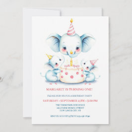Invitación Santo Boho Greenery Highland Vaca 1er cumpleaños I