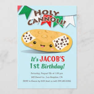 Invitación ¡Santo Cannoli! Fiesta de cumpleaños de Cute Boy