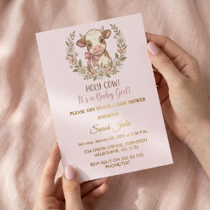 Invitación Santo cielo es una ducha de bebé niña