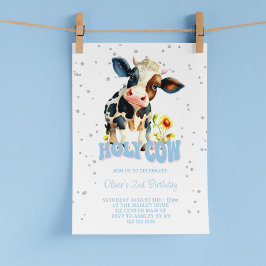 Invitación Santo cumpleaños de Blue Cow