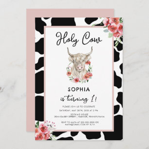 Invitación Santo Dios, soy un cumpleaños rosado