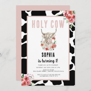 Invitación Santo Dios, soy un cumpleaños rosado