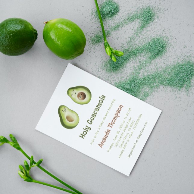 Invitación Santo Guacamole Aguacate Fiesta Mexicana Baby Show (Subido por el creador)