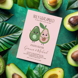 Invitación Santo Guacamole Aguacate Rosa Baby Shower