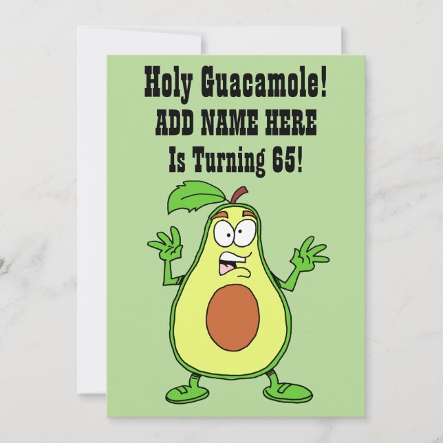 Invitación Santo Guacamole Alguien Está Cumpliendo 65 Ataques (Anverso)