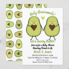 Invitación Santo Guacamole Corazón Aguacate Fiesta de Bebé Ge