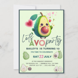 Invitación Santo Guacamole Cute Aguacate Cumpleaños Fiesta fi