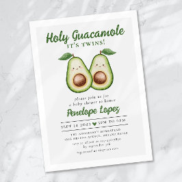 Invitación Santo Guacamole es el Baby Shower de los gemelos
