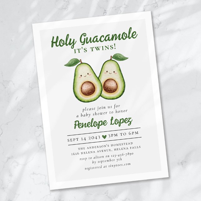 Invitación Santo Guacamole es el Baby Shower de los gemelos (Subido por el creador)