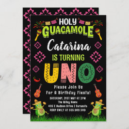Invitación Santo Guacamole Fiesta aguacado 1er cumpleaños Uno