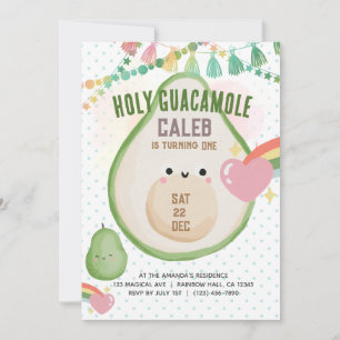 Invitación Santo Guacamole Fiesta Aguacate Primer Fiesta de c