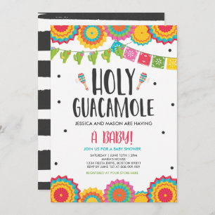 Invitación Santo Guacamole Fiesta Baby Shower Cactus