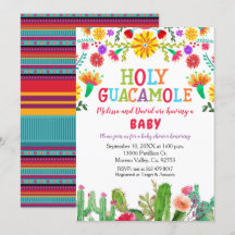 Santo Guacamole Fiesta Baby Shower con cactus