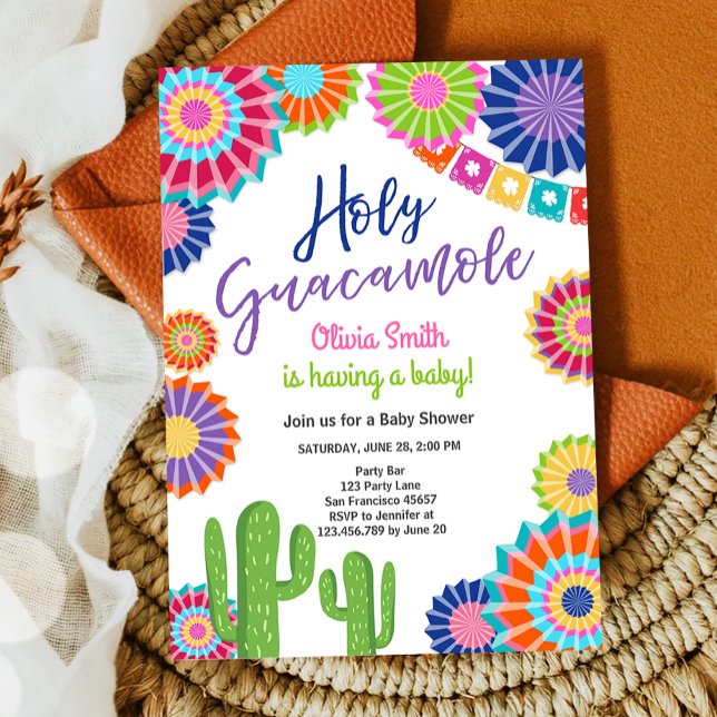 Invitación Santo Guacamole Fiesta Baby Shower Fiesta mexicano (Subido por el creador)