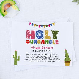 Invitación Santo Guacamole Fiesta Baby Shower Kawaii Aguacado