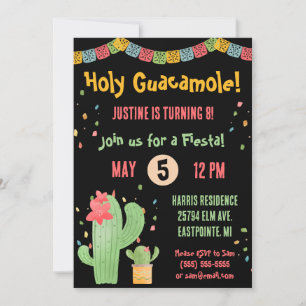 Invitación ¡Santo Guacamole! Fiesta Mexicana Fiesta Cumpleaño