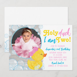 Invitación Santo Pato Soy Dos Chicas Ducky Photo Birthday