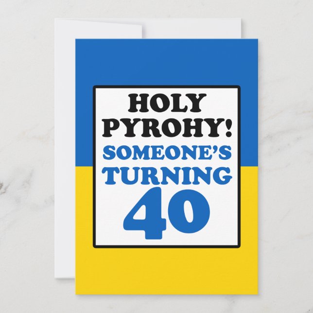 Invitación ¡Santo Pirróhy! Alguien que cumple 40 años invita  (Anverso)