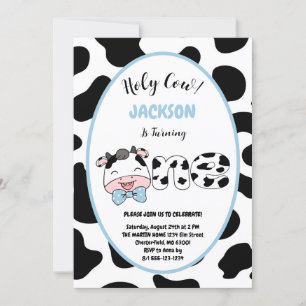 Invitación Santo Vaca Cumplo Un Año Fiesta de Cumpleaños