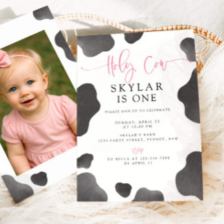Invitación Santo Vaca Cumplo Un Año Fiesta de Cumpleaños de N