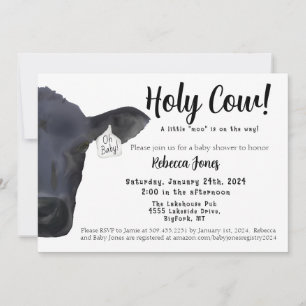Invitación ¡Santo Vaca! Oh Baby Shower Invitation Ranch Farm