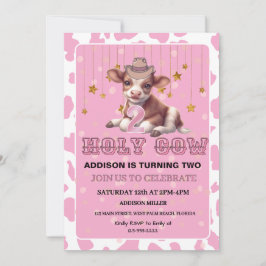 Invitación Santo Vaca Soy la fiesta de cumpleaños de dos coqu