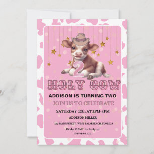 Invitación Santo Vaca Soy la fiesta de cumpleaños de dos coqu