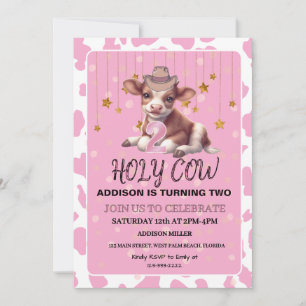 Invitación Santo Vaca Soy la fiesta de cumpleaños de dos coqu