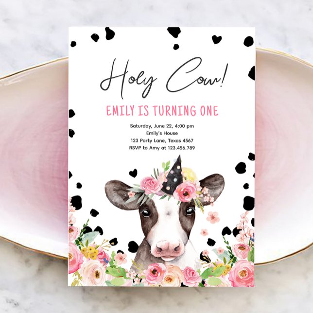 Invitación Santo Vaca Soy un Chica de la granja de animales C (Subido por el creador)