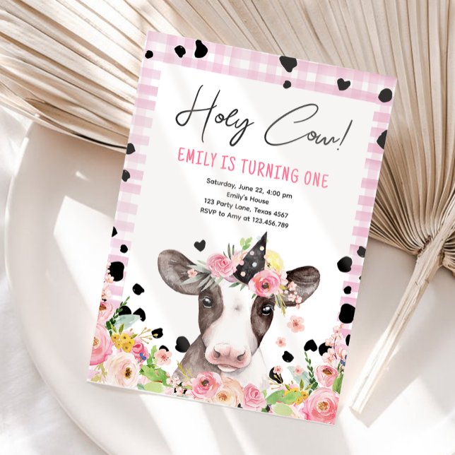 Invitación Santo Vaca Soy un Chica de la granja de animales C (Subido por el creador)