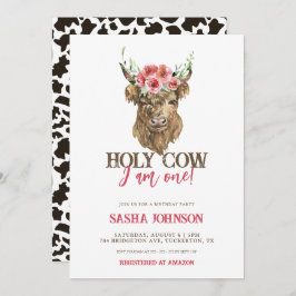 Invitación Santo Vaca Soy un Chica floral Cumpleaños