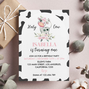 Invitación Santo Vaca, soy un Chica invitando a primer cumple