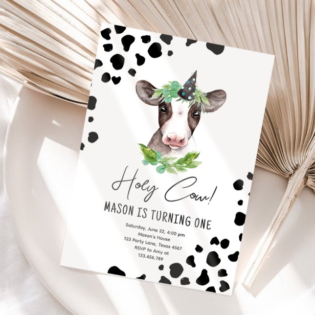 Invitación Santo Vaca Soy un niño granjero de animales cumple (Subido por el creador)