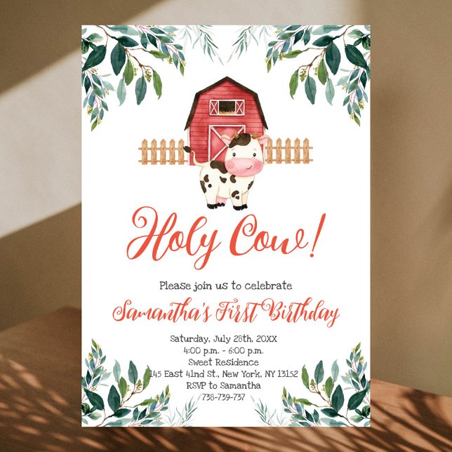 Invitación Santo Vaca Soy una fiesta de cumpleaños de vegetac (Subido por el creador)