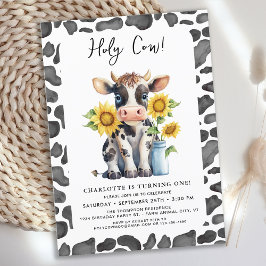 Invitación Santo Vaca Soy una granja de girasoles Primer cump