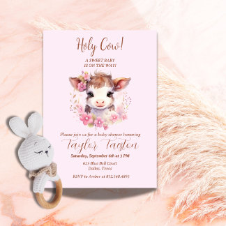 Invitación ¡Santo Vaca! ¡Un bebé dulce está en camino!