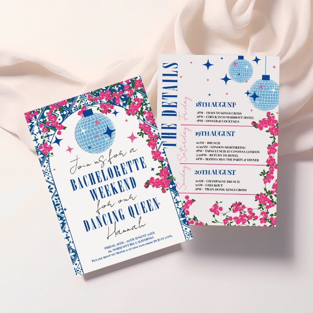 Invitación Santorini Bougainvillea Bachelorette (Subido por el creador)